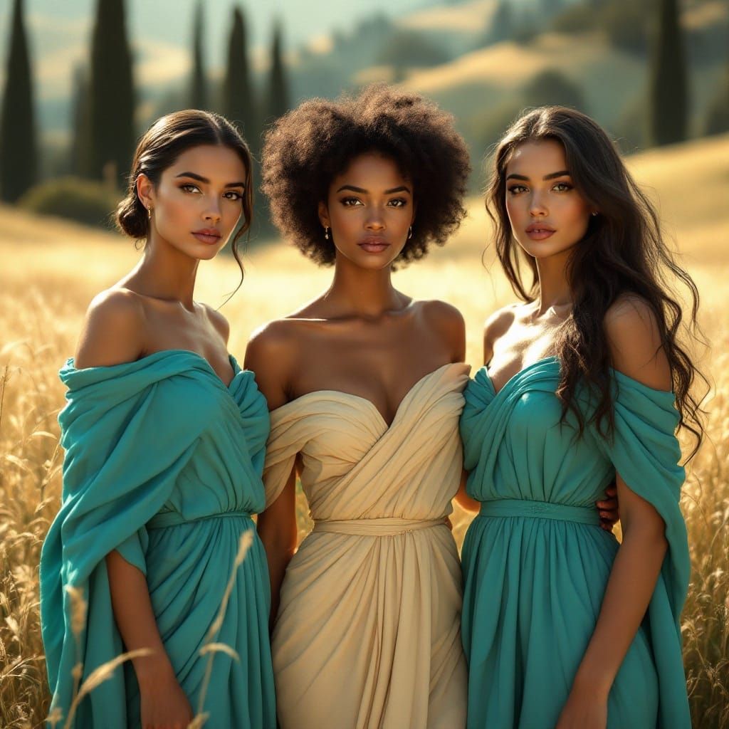 Elegant Women in Classical Countryside