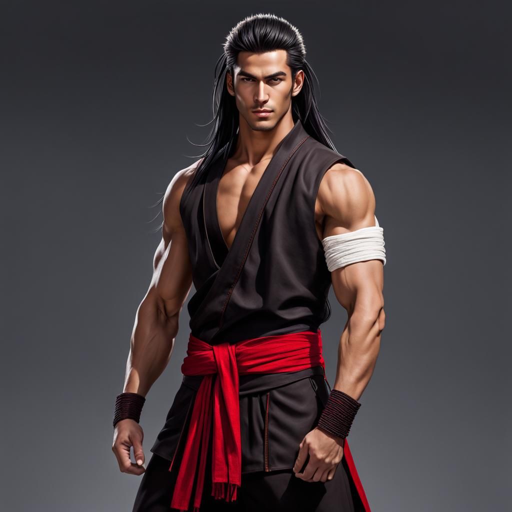 Monk with Spiky Hair and Playful Smirk