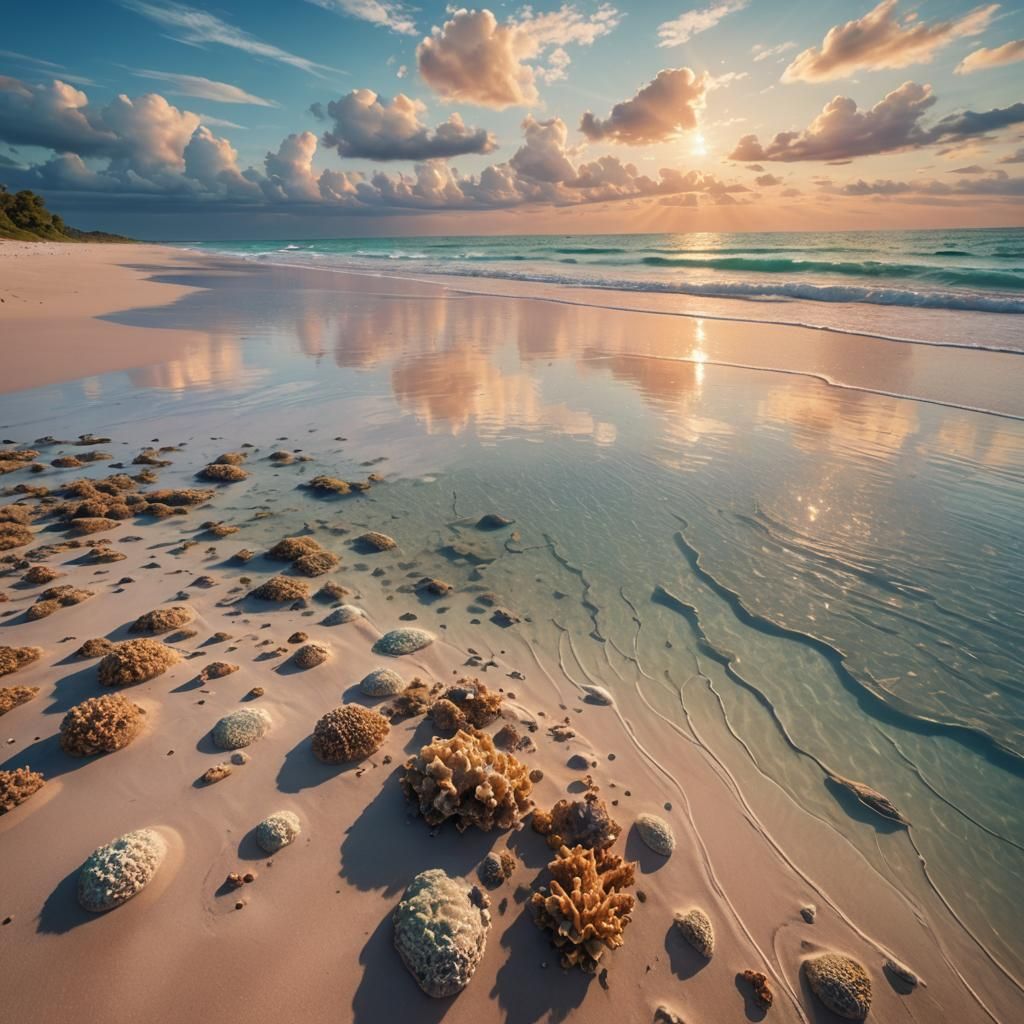 Alien Seashore Landscape in Hyper-Realistic Style