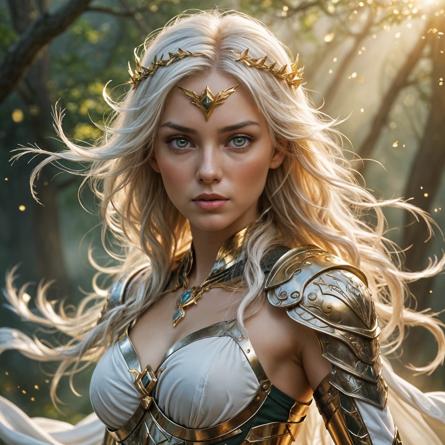 Ethereal Warrior Maiden in Steel Bikini Armor