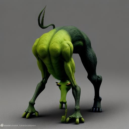 Demonic Shrek Walking Backwards on All Fours