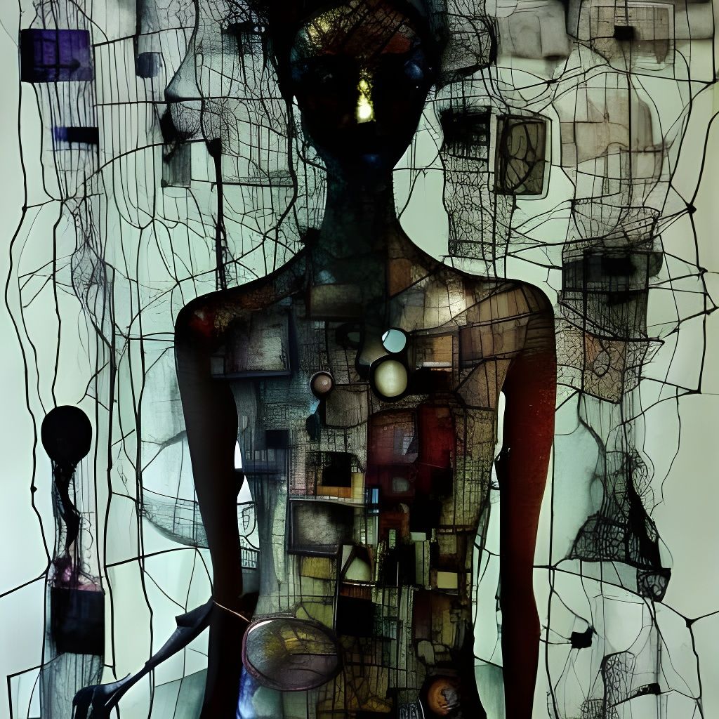 Claymation Portrait with Bioluminescence and Ink Drips