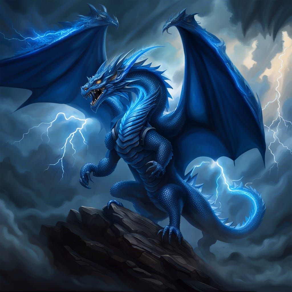 Majestic Dragon Shadow Formed by Lightning