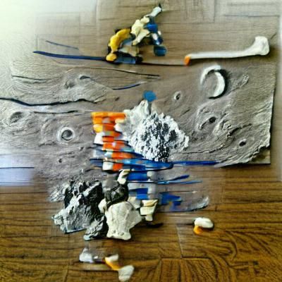Abstract Moon Landing Art