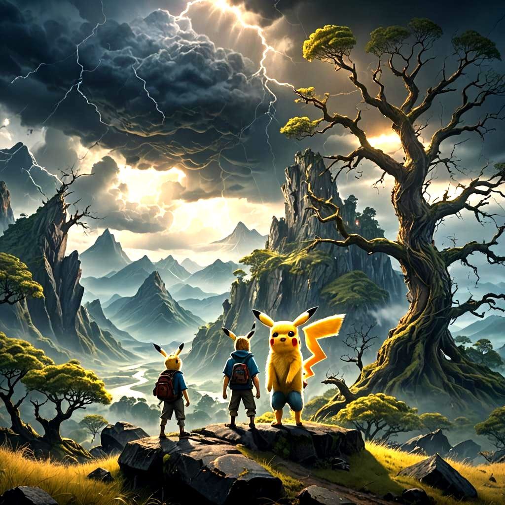 Ash and Pikachu: An Epic Pokemon Scene