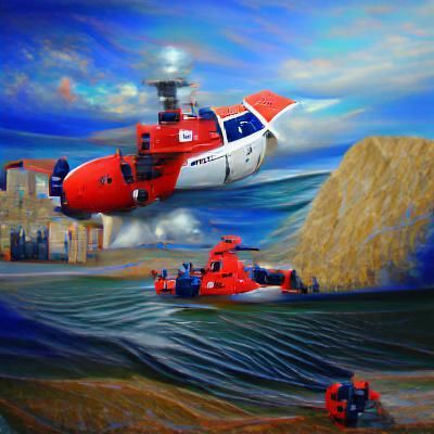 Coast Guard Rescue: An Oil Painting in 3D