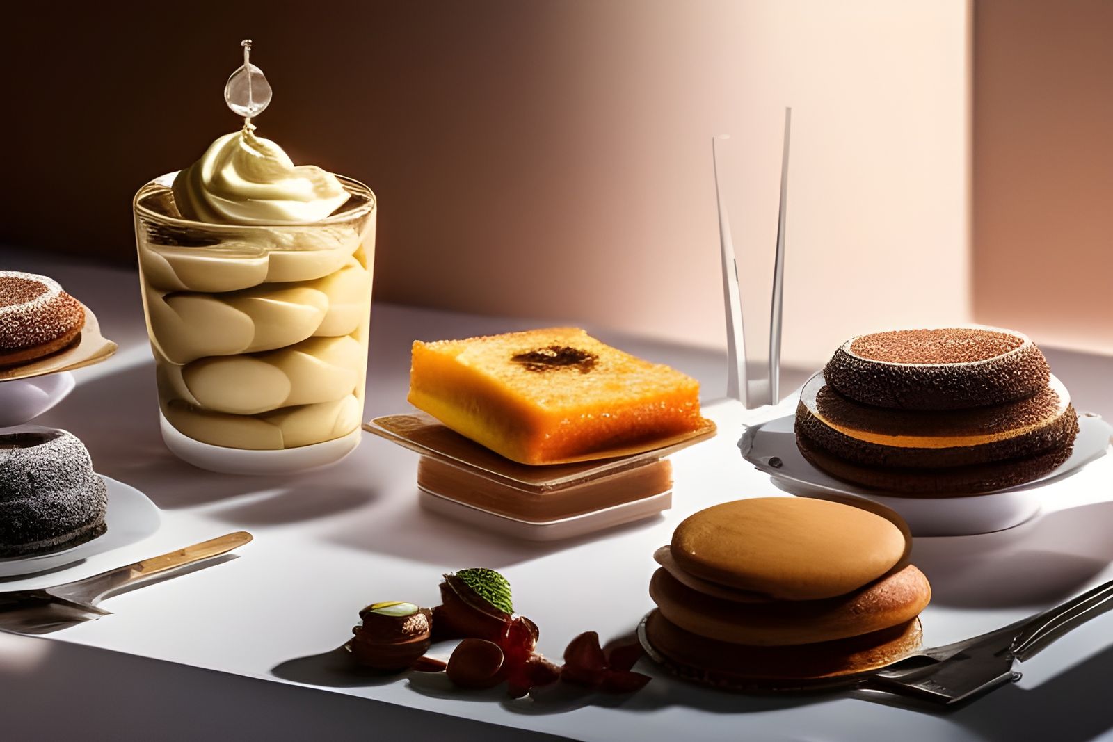 Delicious Heavenly Desserts in Hyperrealistic Style