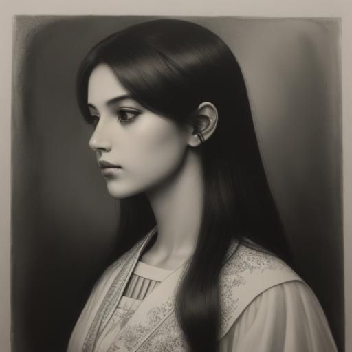 Assiduous Airbrush Drawing in Bromoil Print Style