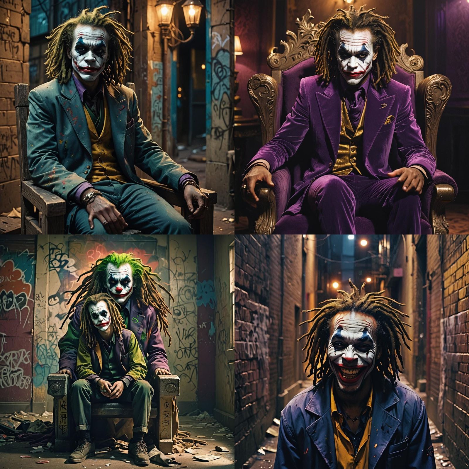 Cinematic African American Joker with Dreadlocks