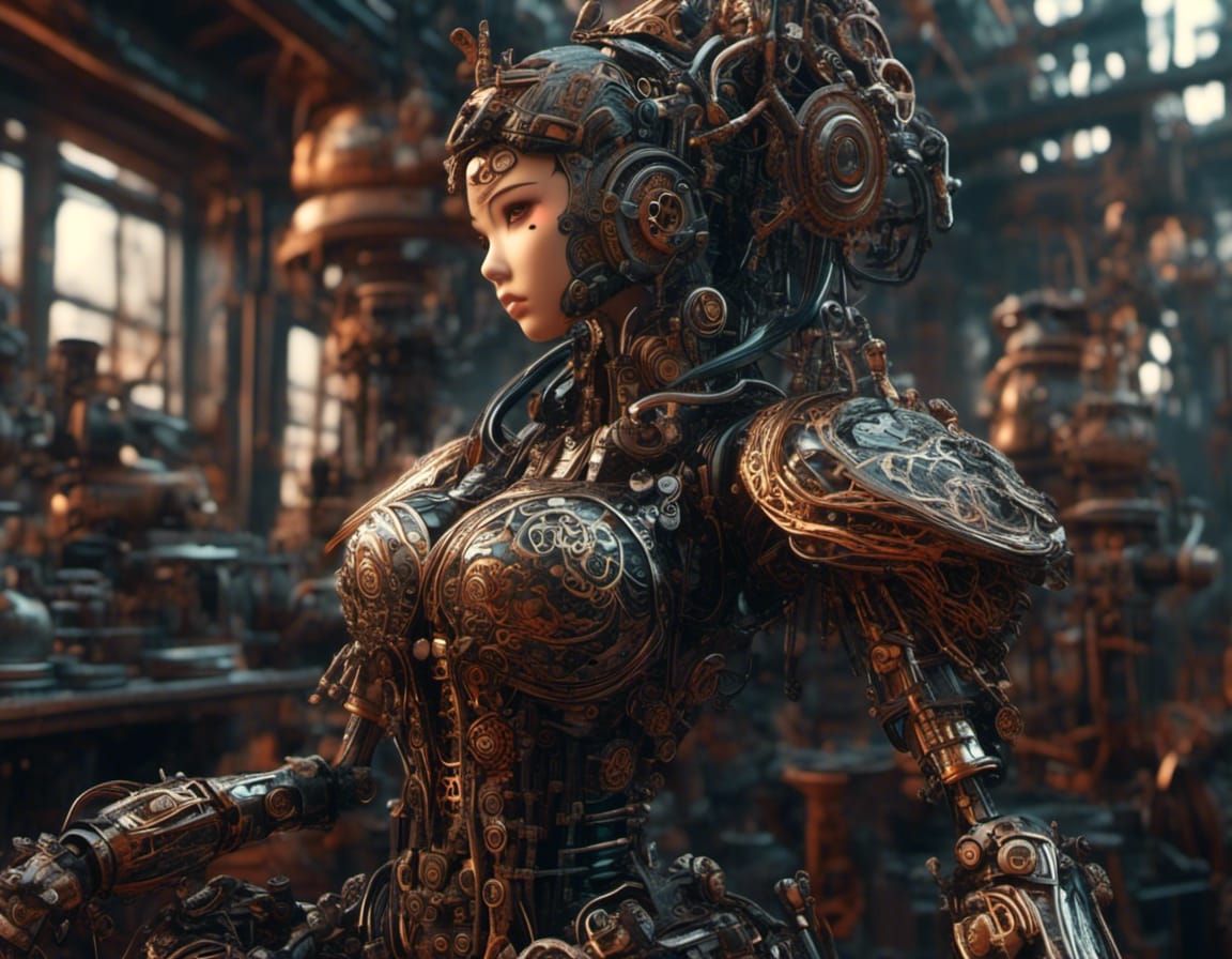 Anime Mecha Woman in Furious Karate Fight