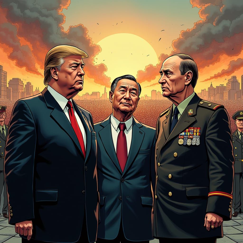 Trump, Xi, and Putin Lead to War: Comic Book Style