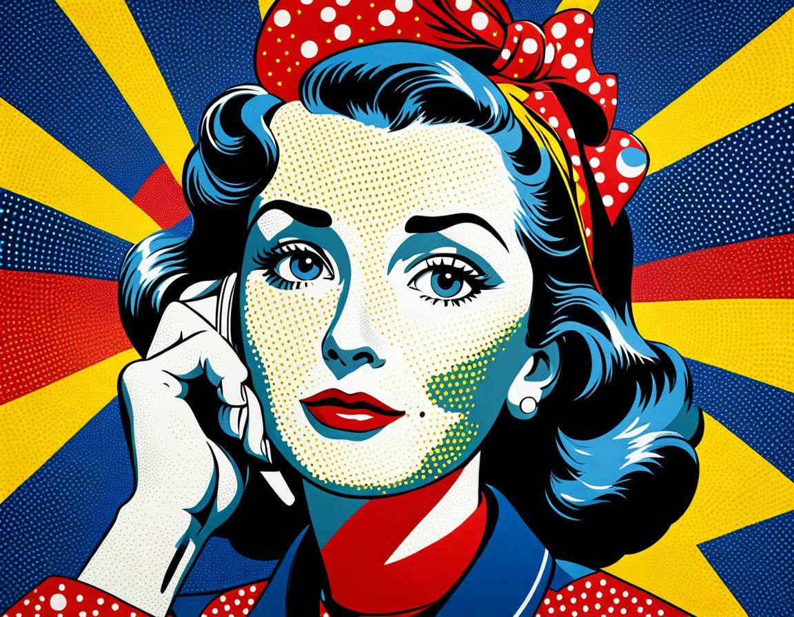 Rosie the Riveter in 1960s Pop Art Style