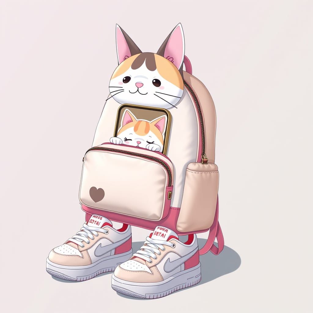 Kawaii Ita Bag Backpack in Hyper Realistic Style