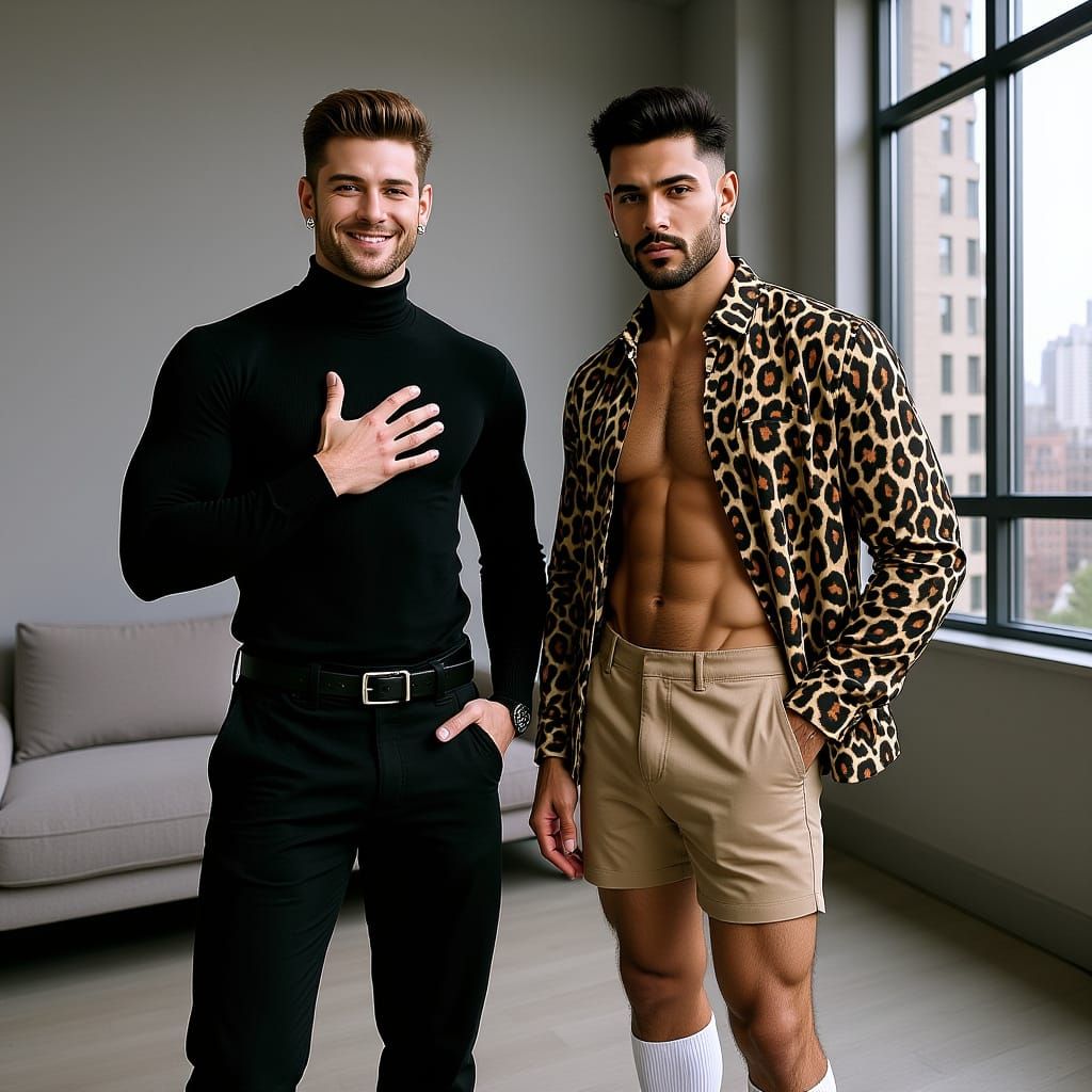 Two Men in Lace Attire: A Captivating Portrait