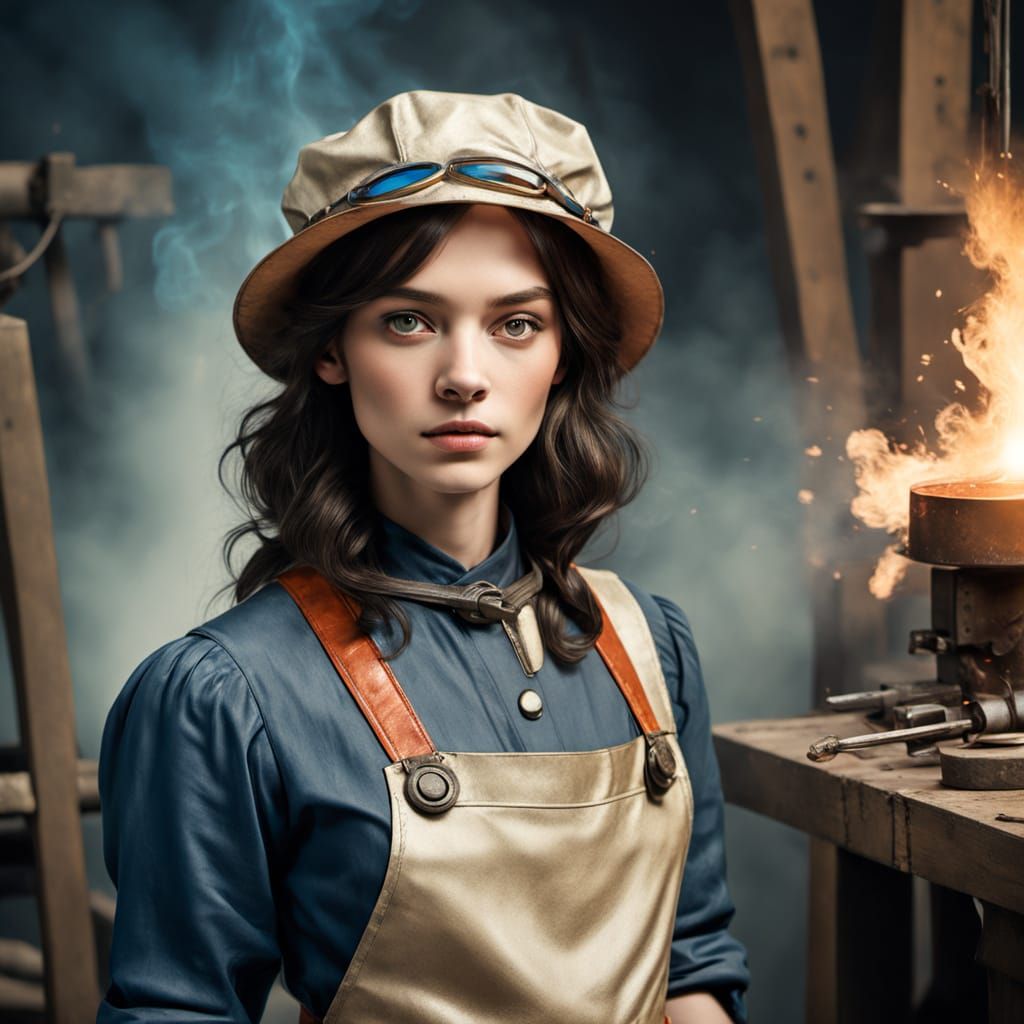 Cyberpunk Blacksmith Forges Futuristic Wonders