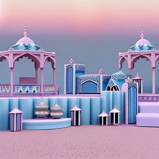 Arabic Music Stage in Pastel Colors