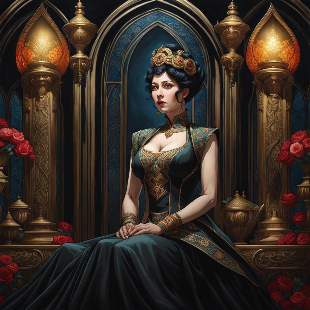 Middle Aged Aunt's Fury: A Gothic Art Portrait