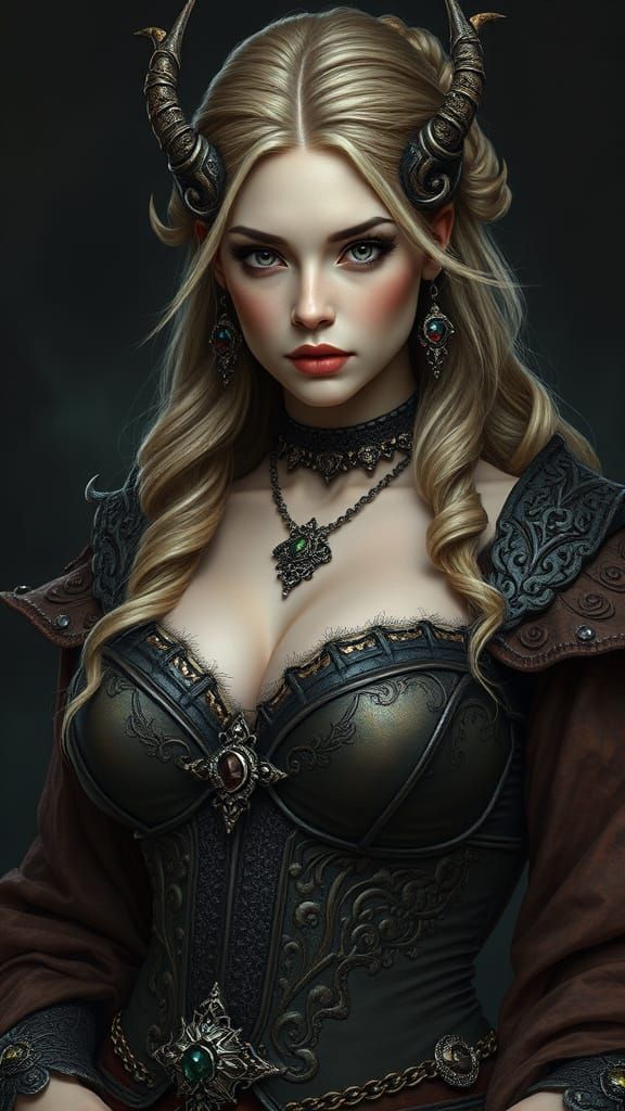 Stunning Saxon Vampire Woman in Gothic Horror Style