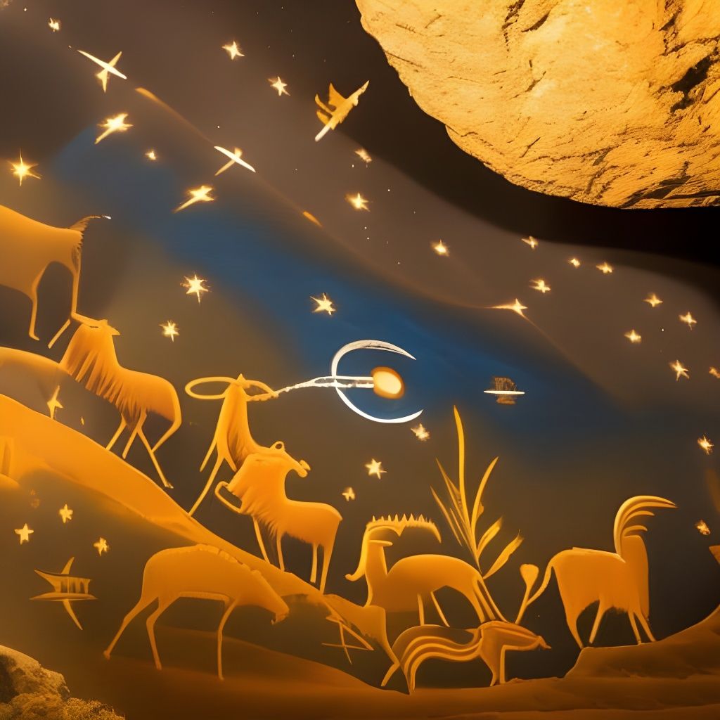 Prehistoric Cave Painting of an Astronaut