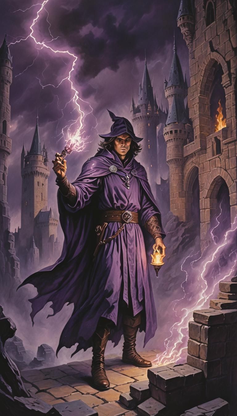 Dark Wizard in Castle: 1970s Fantasy Art