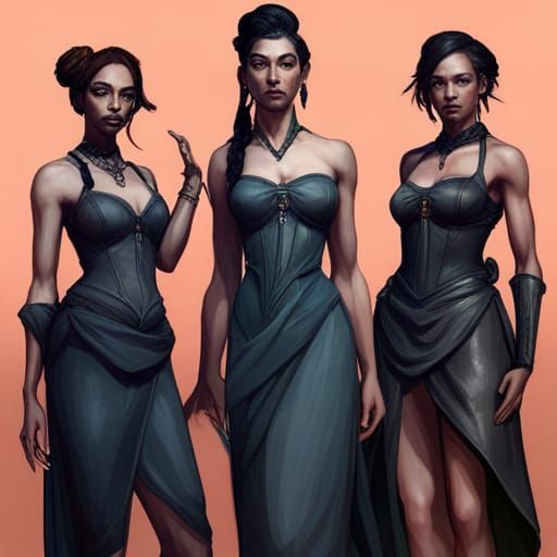 The Fates: Hadestown Portrait in Digital Art Style