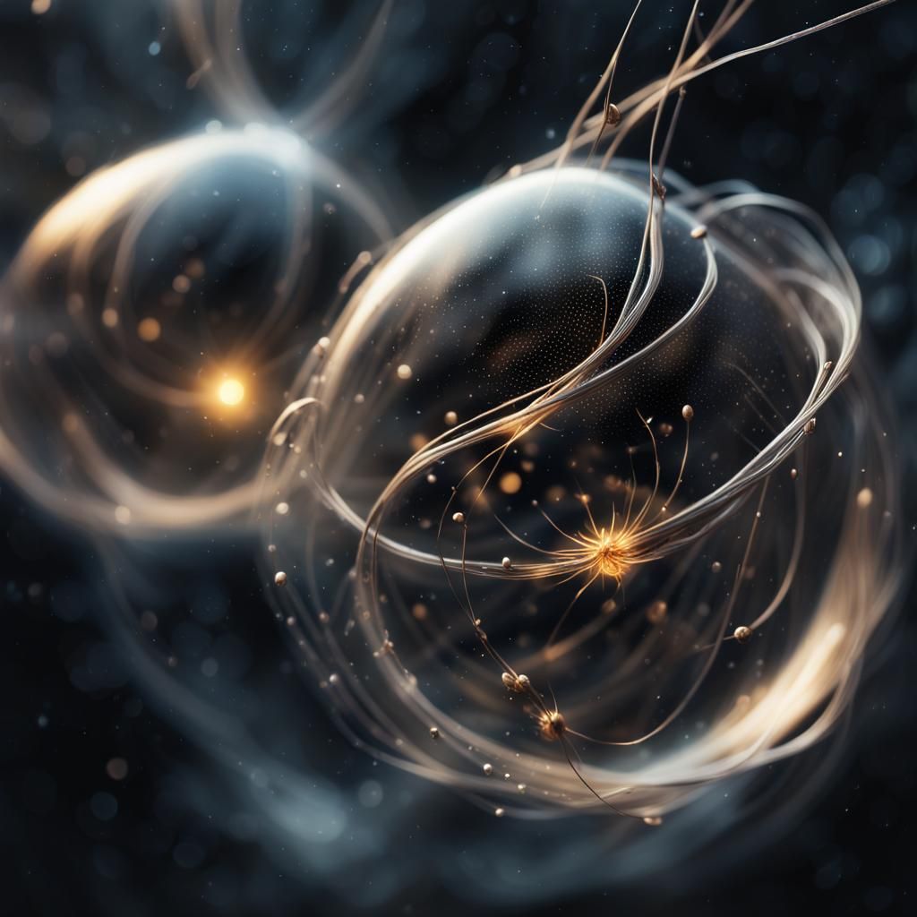 Ethereal Seeds in Starry Void: Hyper-Realistic Cosmic Art