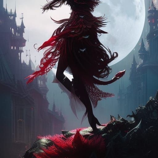 Demon dancing in the moonlight