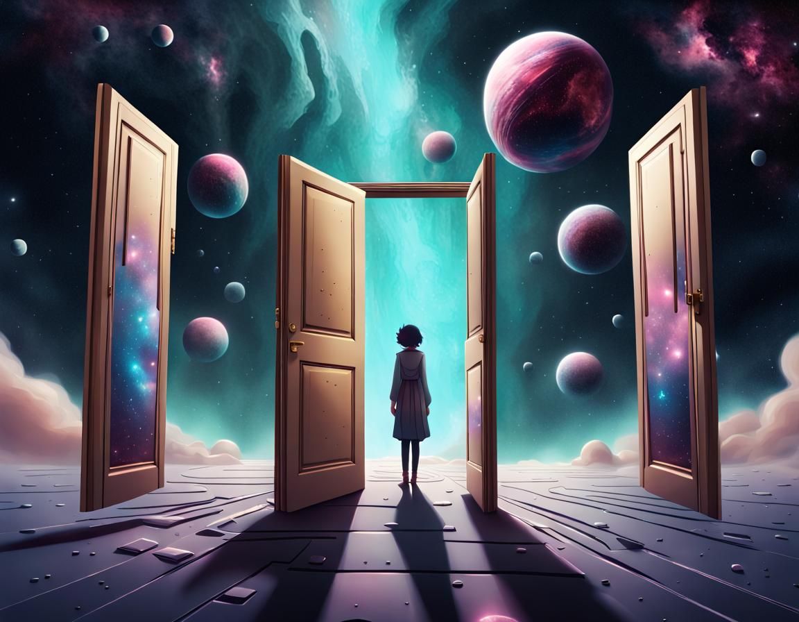 Surreal Cosmic Doors in Dreamscape Style