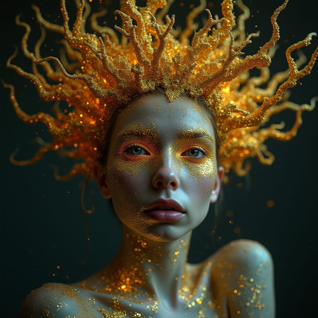 Bizarre Portrait in Neonpunk Biohazardpunk Style