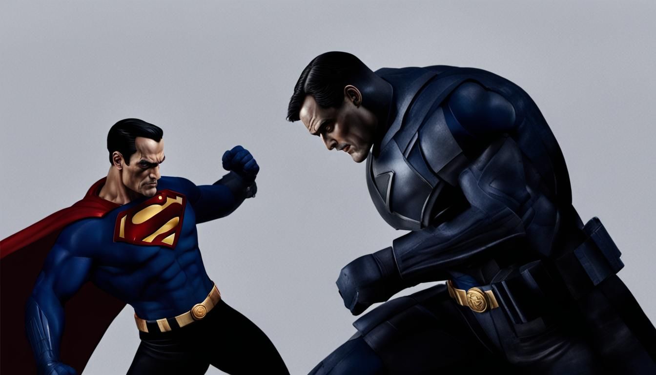 Hyperrealistic Superman vs Darkseid in Metropolis