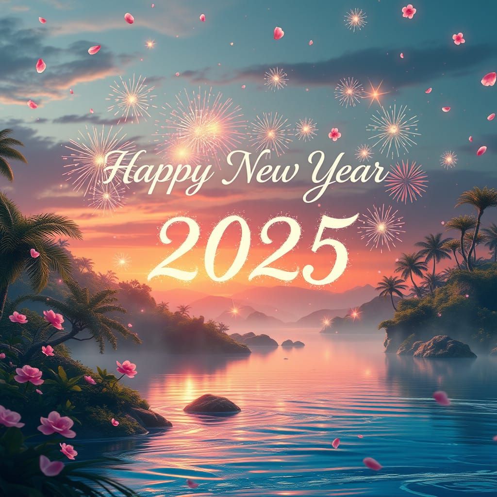 Celestial New Year Wishes in a Tropical Paradise
