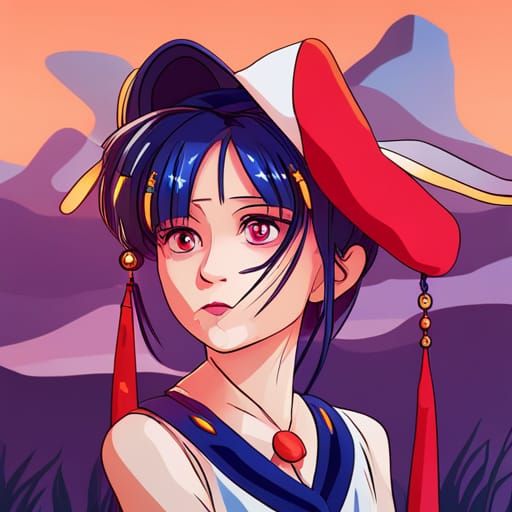 Sailor Moon Portrait in Mononoke Anime Style