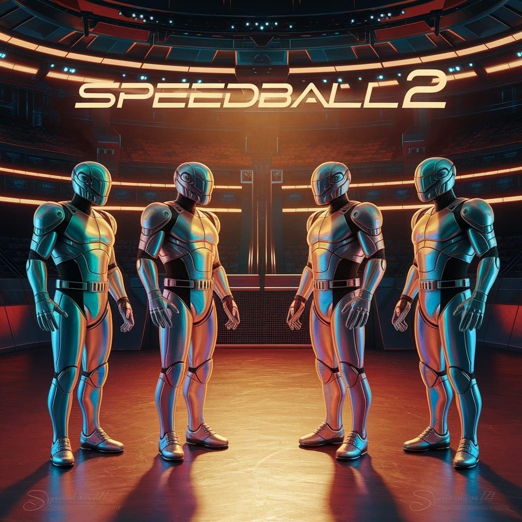 Surreal Retrofuturistic Arena Scene in Frazetta-Inspired Oil...