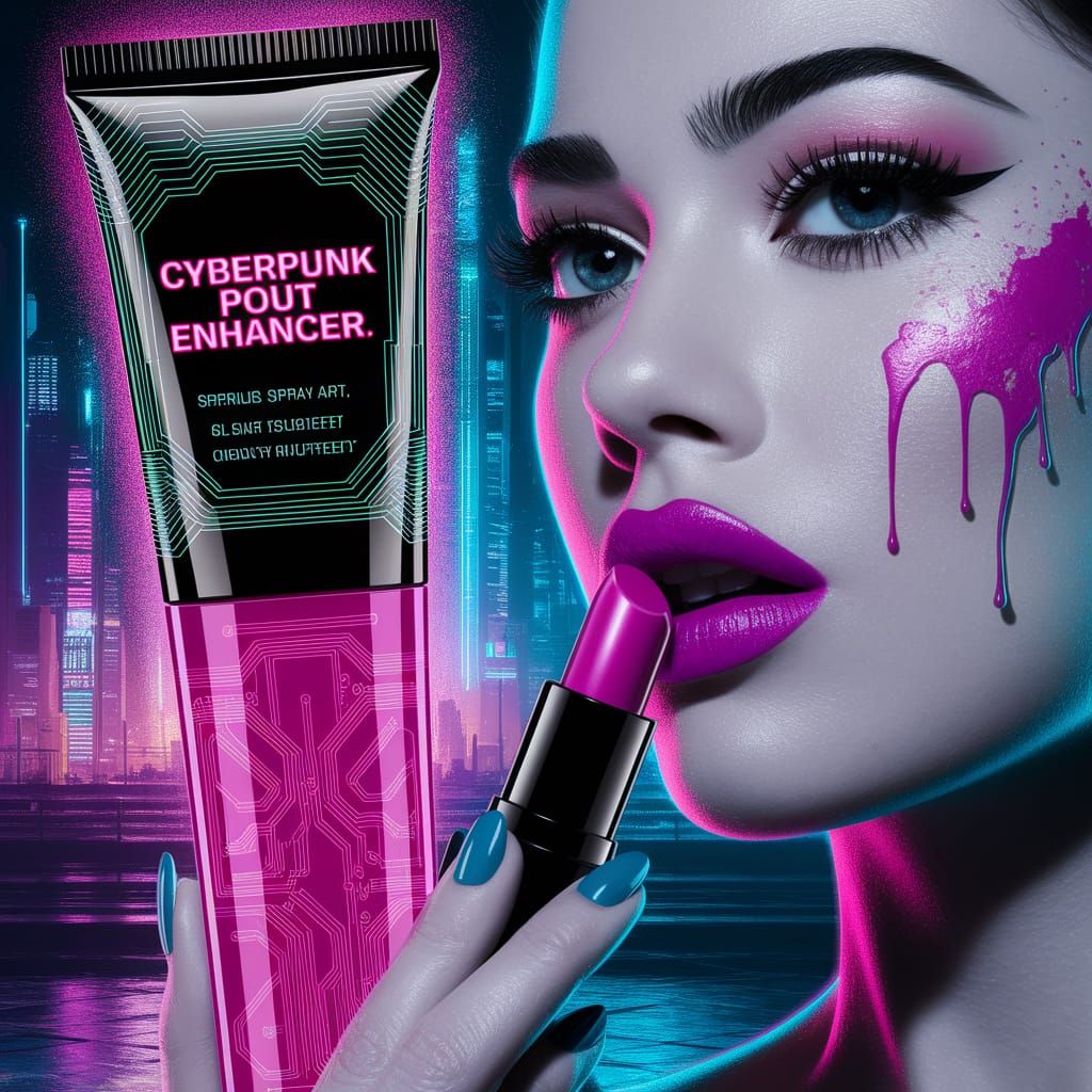 Sleek Cyberpunk Beauty Tool Glows in Neon City