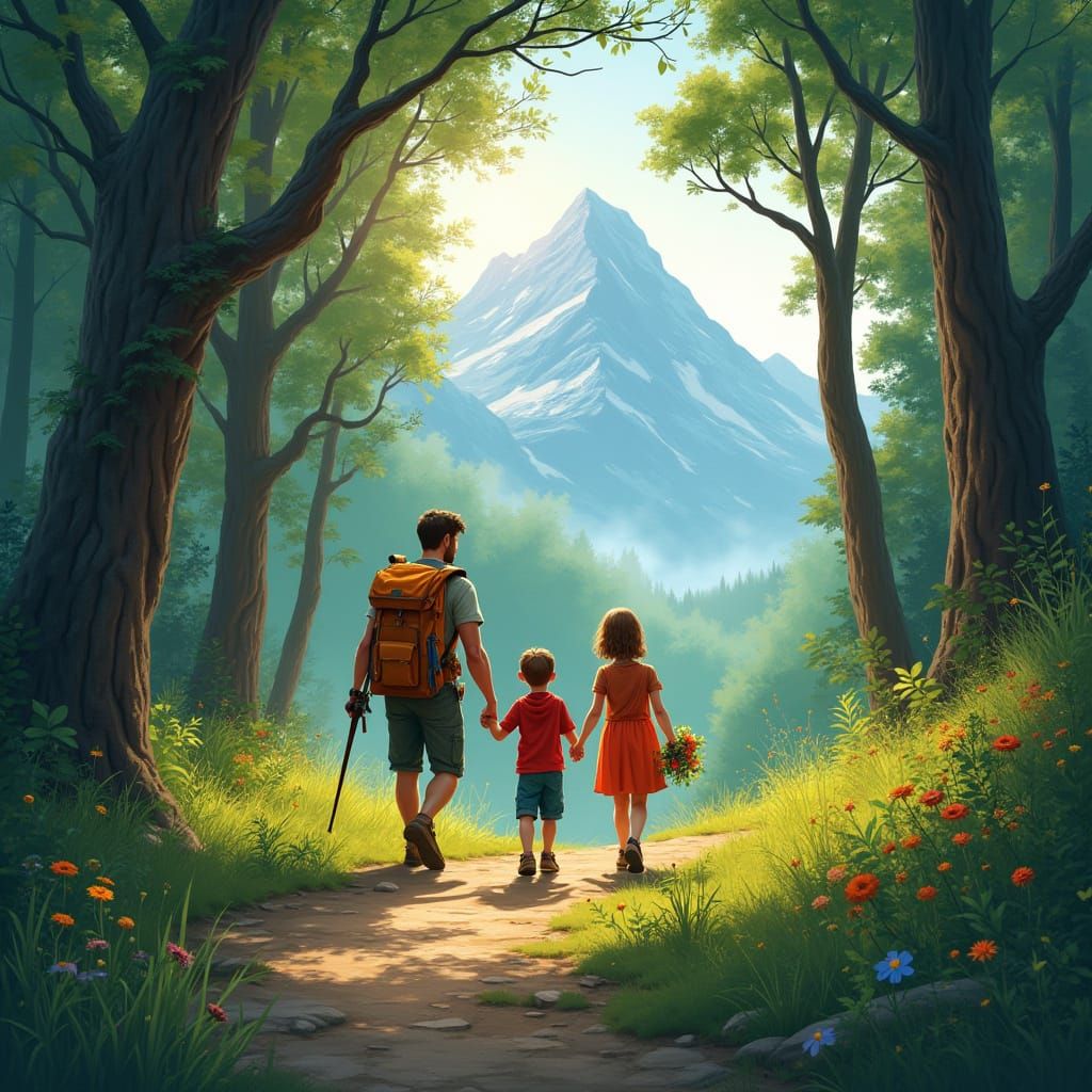 Family Enchants in Mystical Forest