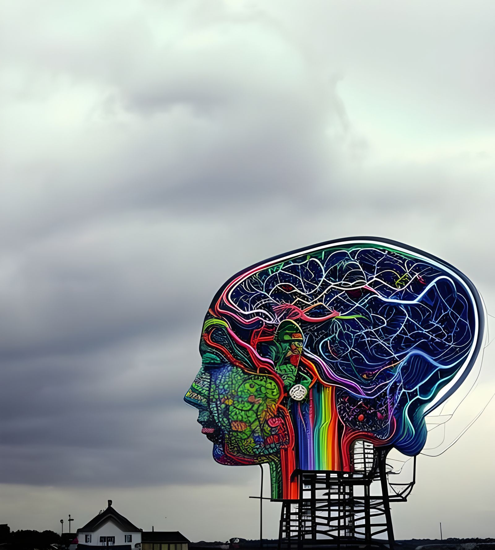 Deconstruction of Human Brain in Industrial Style