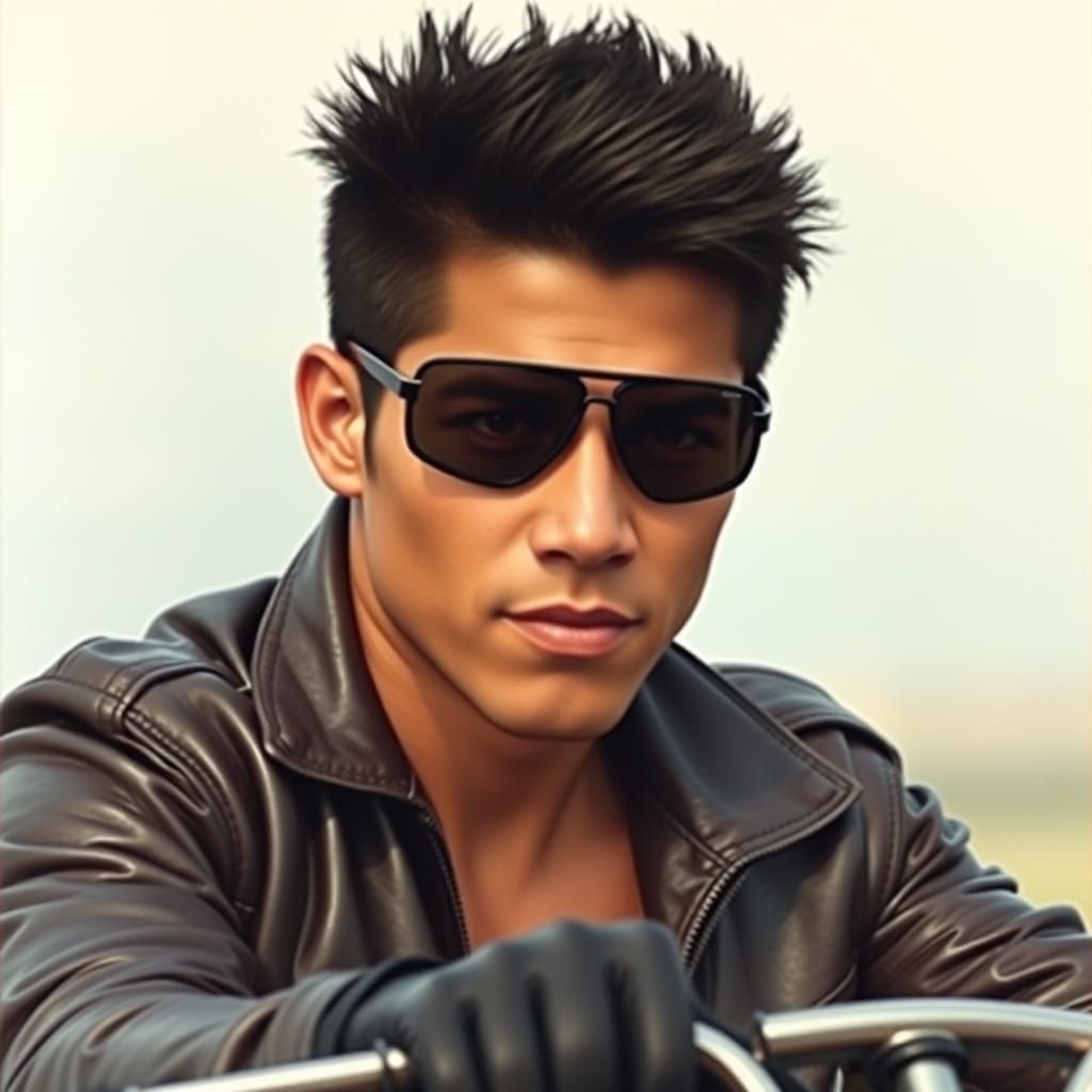 Tan Filipino Street Racer with a Cocky Smile