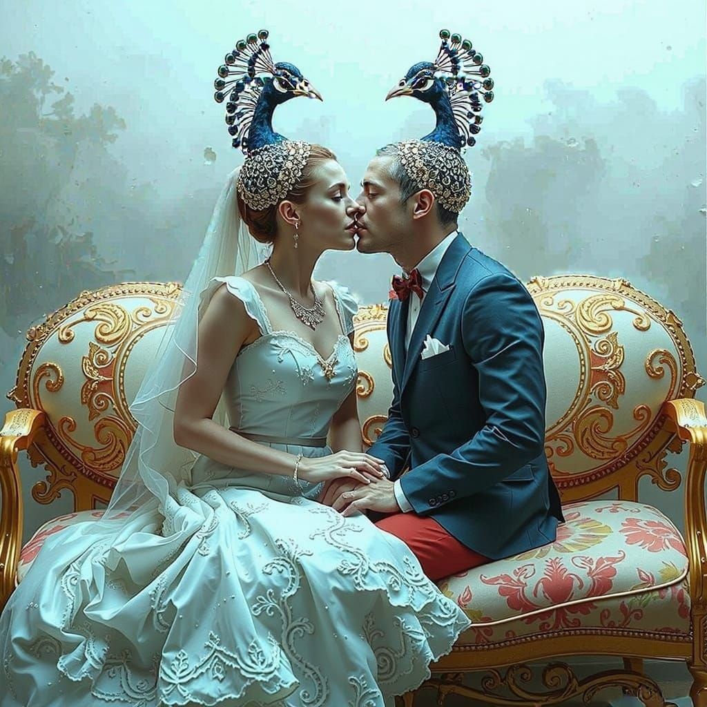 Surreal Peacock: Photorealistic Hyperrealism Masterpiece