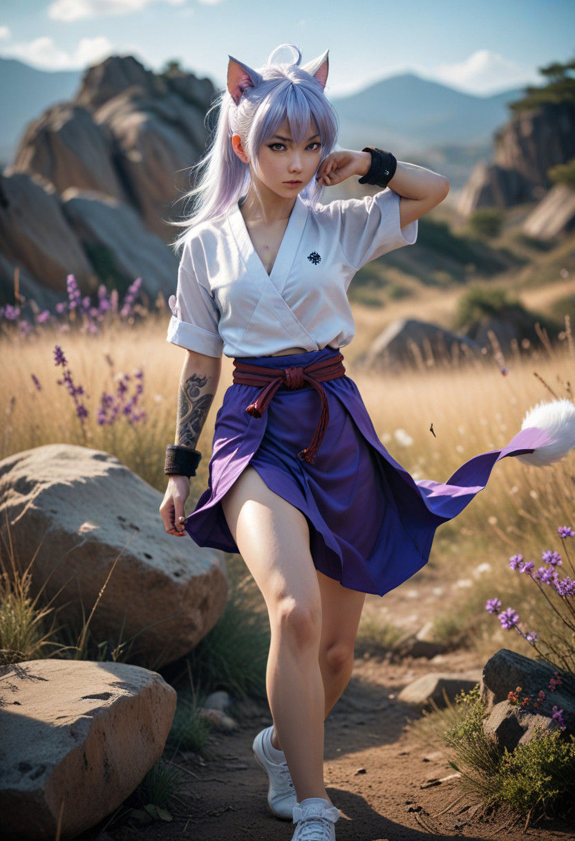 Femme Fatale Martial Artist in Anime Style