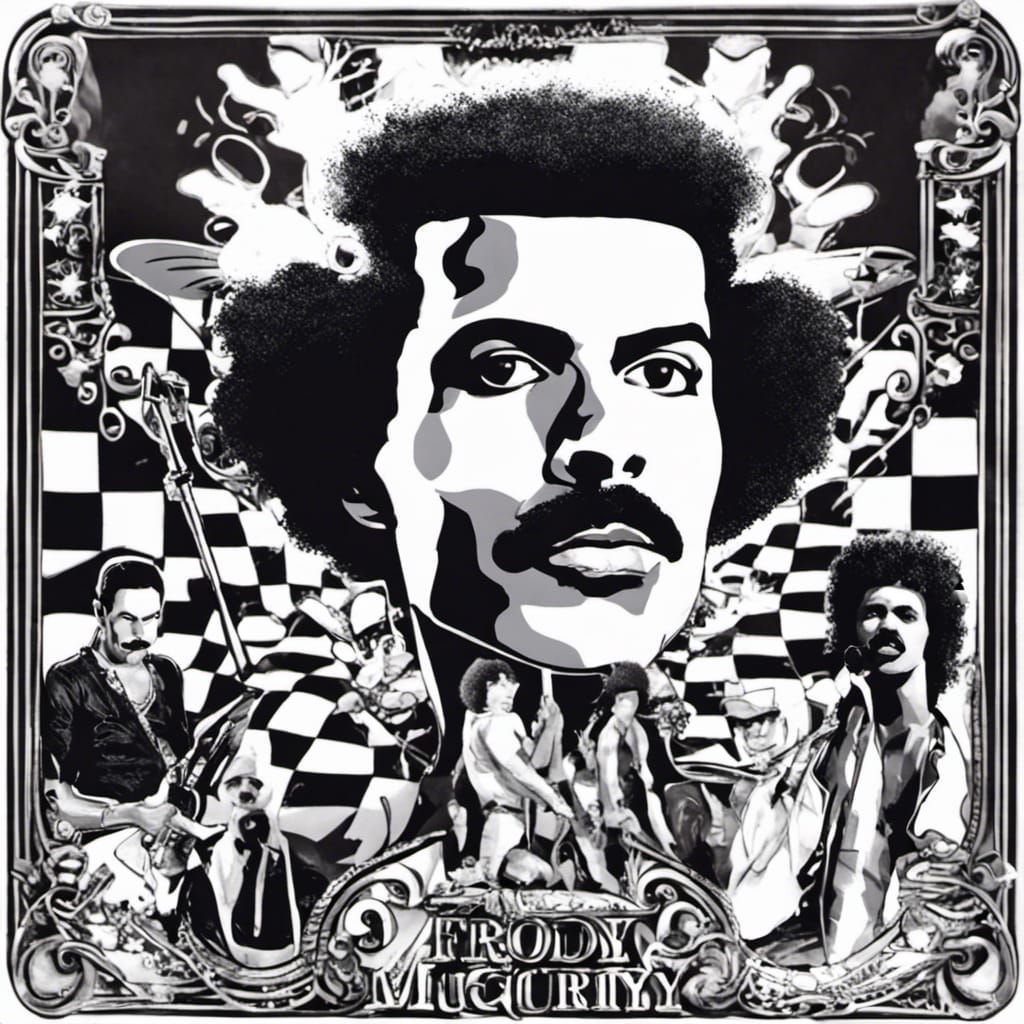 Freddy Mercury with Afro Hairstyle