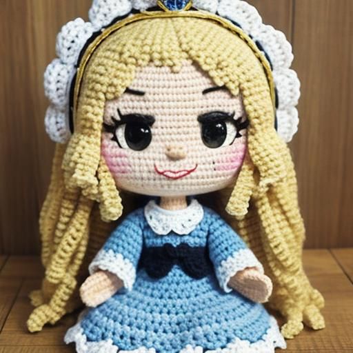 Crochet Blonde Princess: An AI Interpretation