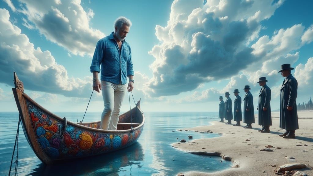 Tall Man Contemplates Departure from Monotony Bay