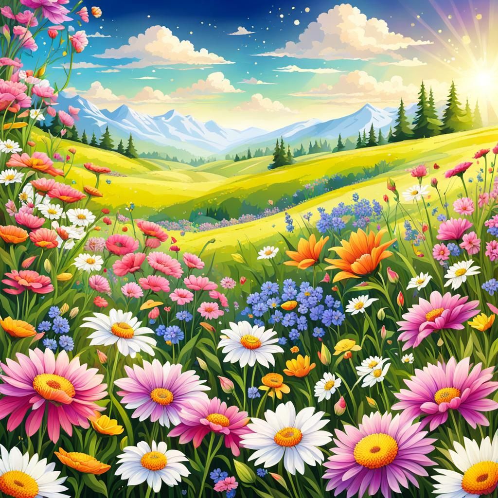 Beautiful flower meadow