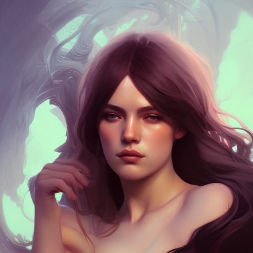 Detailed Portrait of Hell Personified as Female