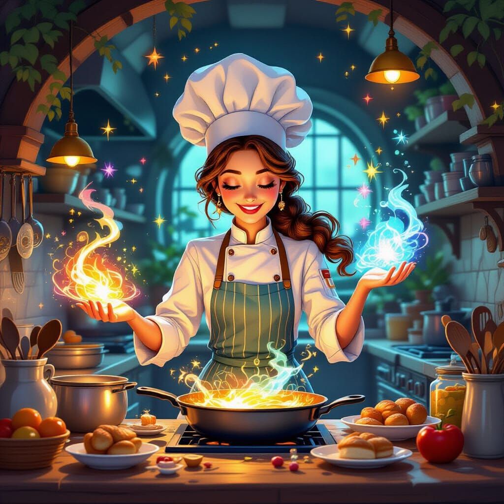 Magical Chef Conjures Food with Enchanted Utensils