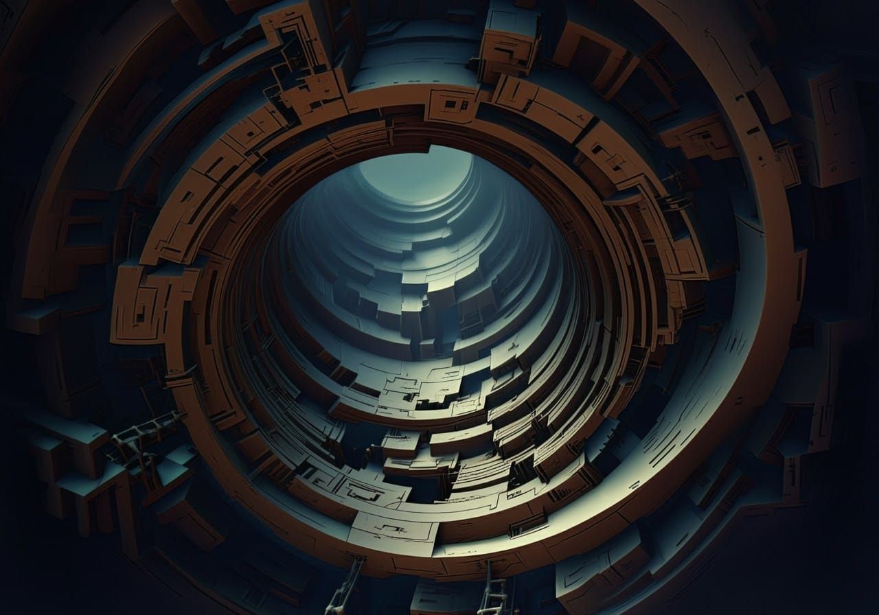 Abstract Quantum Hole in Cubist Style