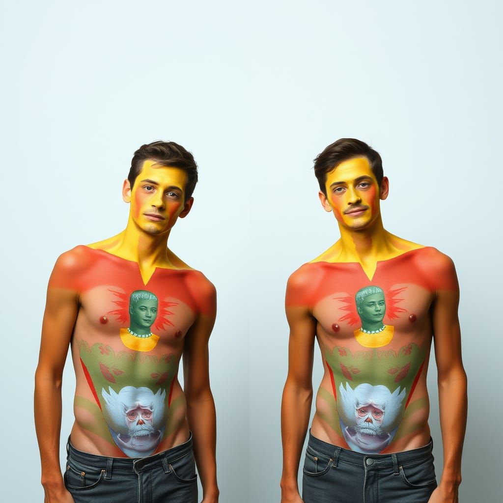 Brotherly Love in Vibrant Street Art Style