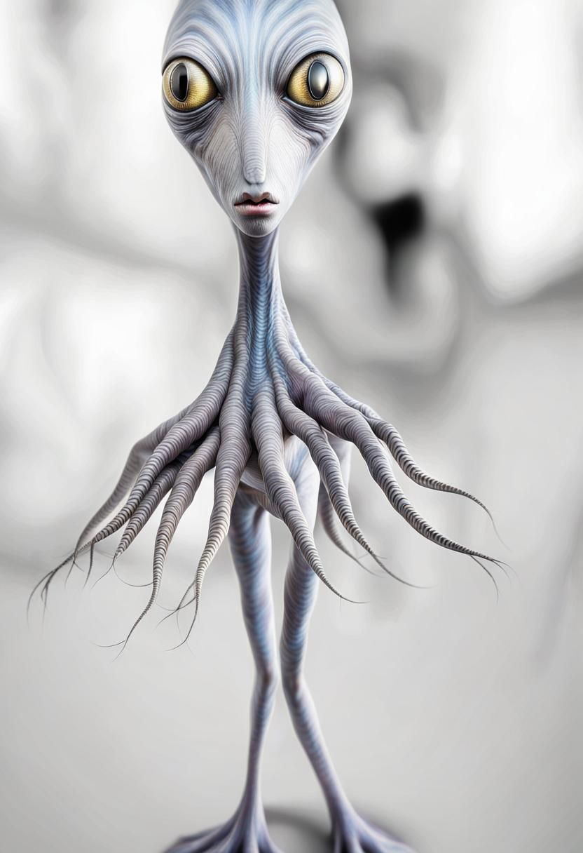 Photorealistic Aliens in Exotic Clothing: Detailed Photograp...