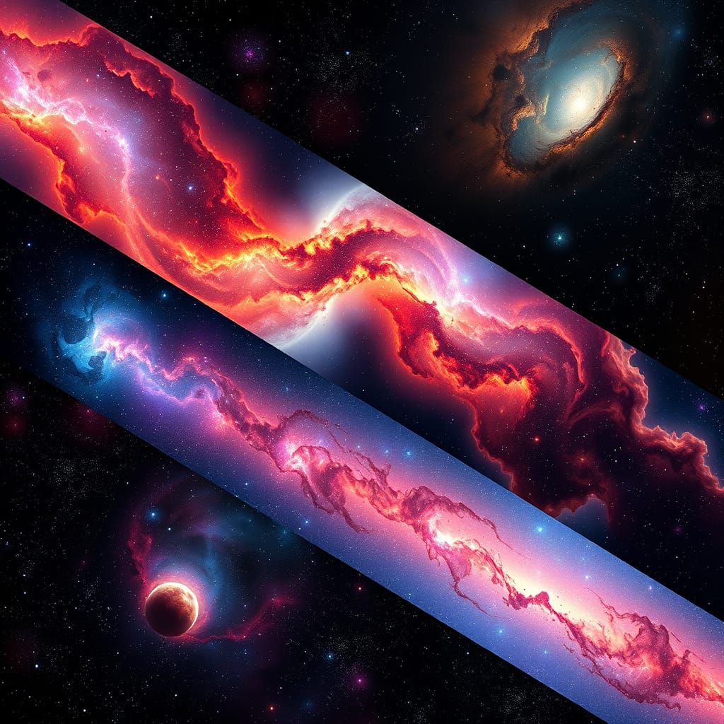 Ethereal Cosmic Landscape in Vibrant Colors