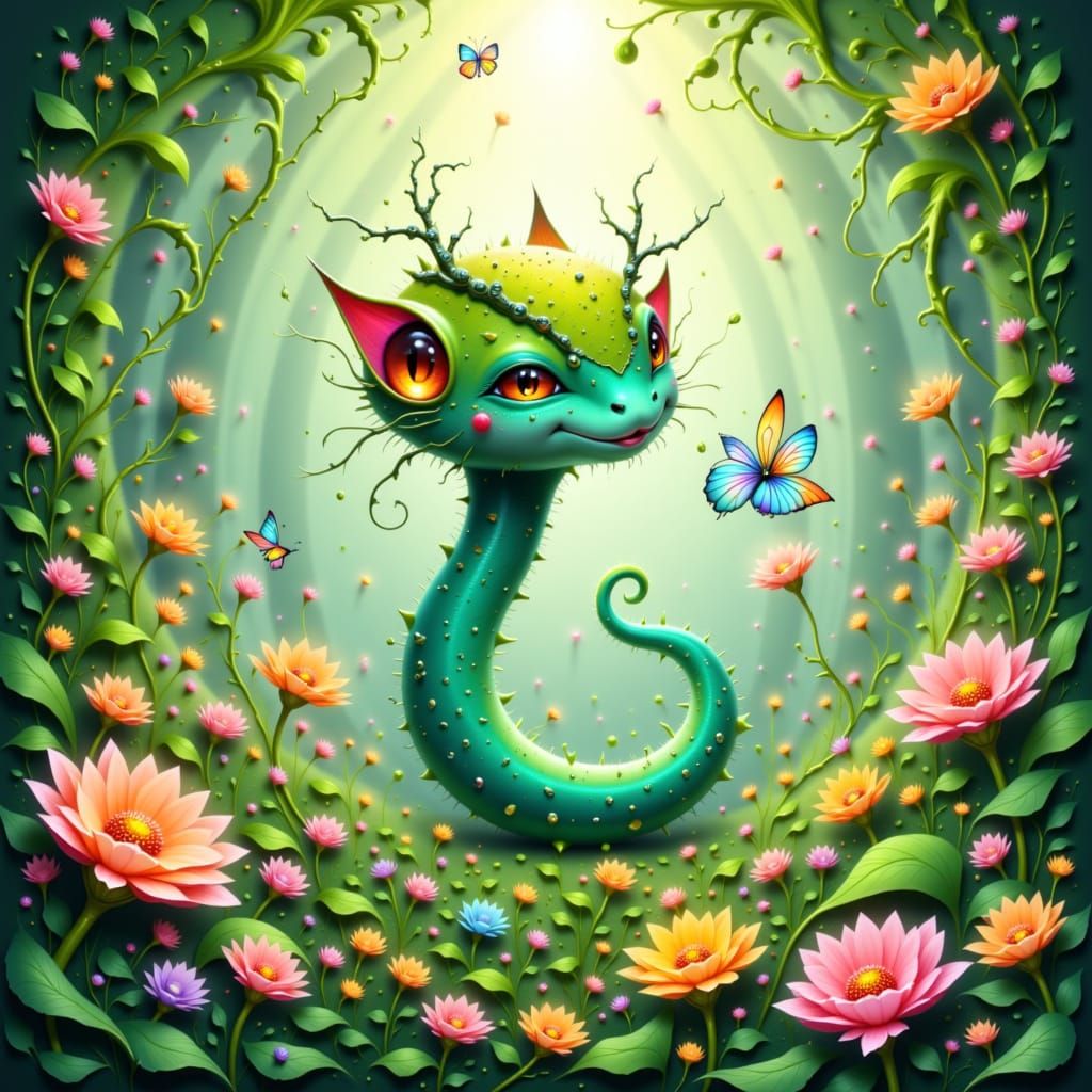 Whimsical Life Elemental in Lush Landscape